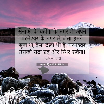 Picture 07 - भजन संहिता 48:8 HINIRV - सेनाओं के यहोवा के - Bible Verse Picture