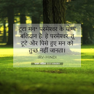Picture 07 - भजन संहिता 51:17 HINIRV - टूटा मन* परमेश्‍वर - Bible Verse Picture