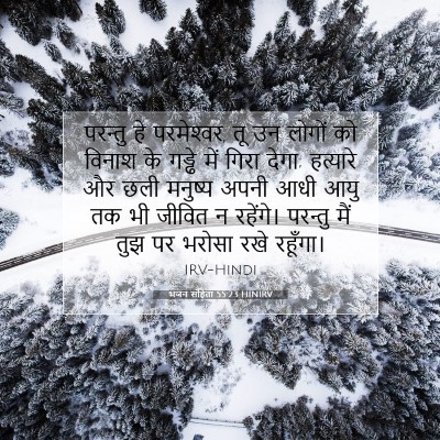 Picture 07 - भजन संहिता 55:23 HINIRV - परन्तु हे - Bible Verse Picture