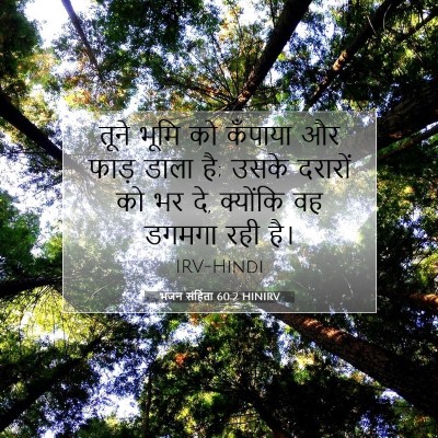 Picture 07 - भजन संहिता 60:2 HINIRV - तूने भूमि को - Bible Verse Picture