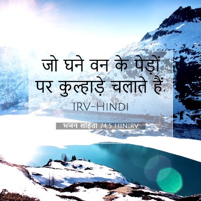 Picture 07 - भजन संहिता 74:5 HINIRV - जो घने वन के पेड़ों - Bible Verse Picture