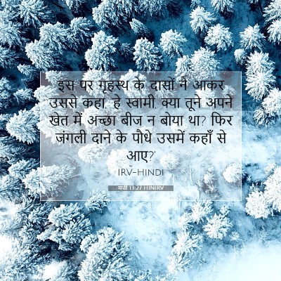 Picture 07 - मत्ती 13:27 HINIRV - इस पर गृहस्थ के - Bible Verse Picture