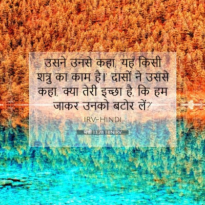 Picture 07 - मत्ती 13:28 HINIRV - उसने उनसे कहा, ‘यह - Bible Verse Picture