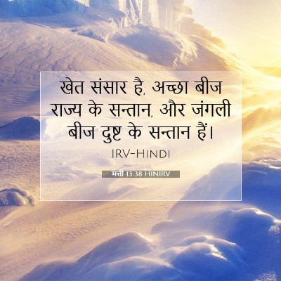 Picture 07 - मत्ती 13:38 HINIRV - खेत संसार है, अच्छा - Bible Verse Picture