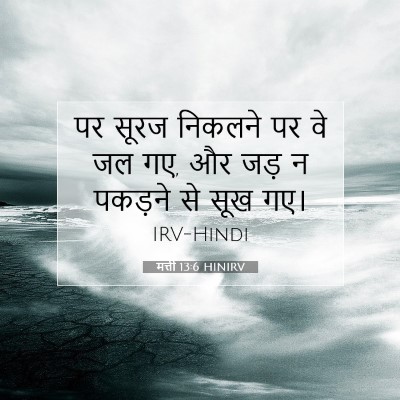 Picture 07 - मत्ती 13:6 HINIRV - पर सूरज निकलने पर - Bible Verse Picture
