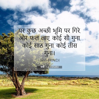 Picture 07 - मत्ती 13:8 HINIRV - पर कुछ अच्छी भूमि - Bible Verse Picture