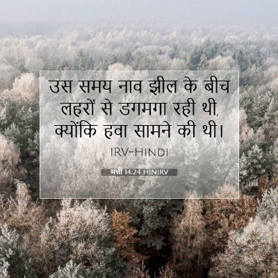 Picture 07 - मत्ती 14:24 HINIRV - उस समय नाव झील के - Bible Verse Picture