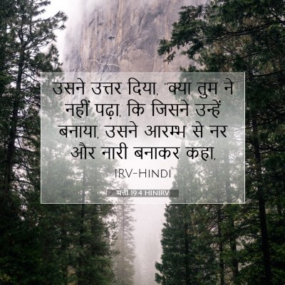 Picture 07 - मत्ती 19:4 HINIRV - उसने उत्तर दिया, - Bible Verse Picture