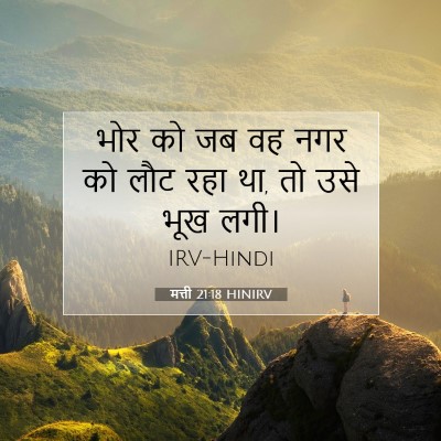 Picture 07 - मत्ती 21:18 HINIRV - भोर को जब वह नगर को - Bible Verse Picture
