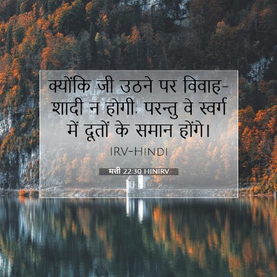 Picture 07 - मत्ती 22:30 HINIRV - क्योंकि जी उठने पर - Bible Verse Picture
