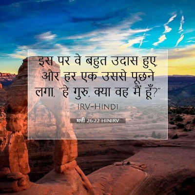Picture 07 - मत्ती 26:22 HINIRV - इस पर वे बहुत उदास - Bible Verse Picture