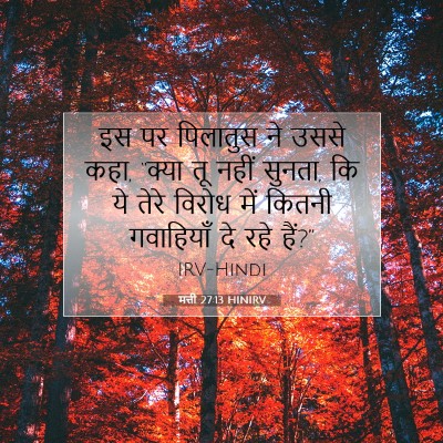 Picture 07 - मत्ती 27:13 HINIRV - इस पर पिलातुस ने - Bible Verse Picture