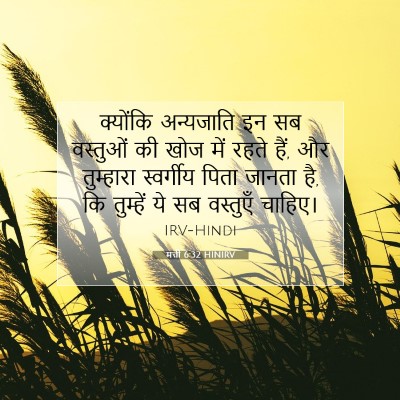 Picture 07 - मत्ती 6:32 HINIRV - क्योंकि अन्यजाति - Bible Verse Picture