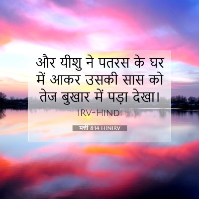 Picture 07 - मत्ती 8:14 HINIRV - और यीशु ने पतरस के - Bible Verse Picture