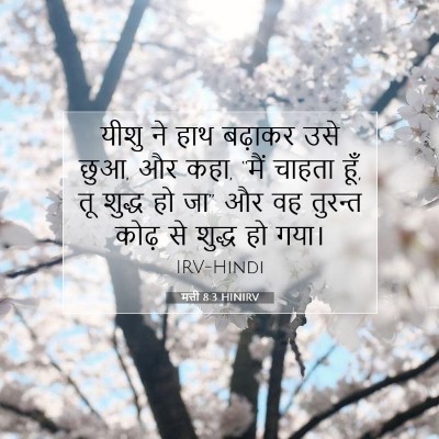 Picture 07 - मत्ती 8:3 HINIRV - यीशु ने हाथ बढ़ाकर - Bible Verse Picture