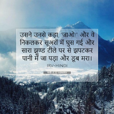 Picture 07 - मत्ती 8:32 HINIRV - उसने उनसे कहा, - Bible Verse Picture