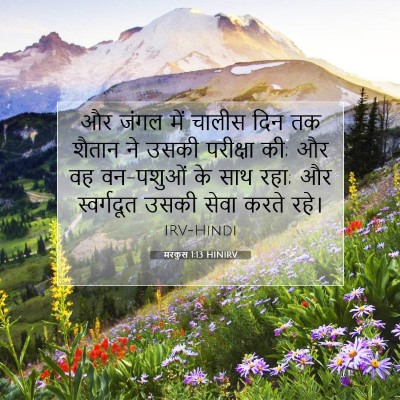 Picture 07 - मरकुस 1:13 HINIRV - और जंगल में चालीस - Bible Verse Picture