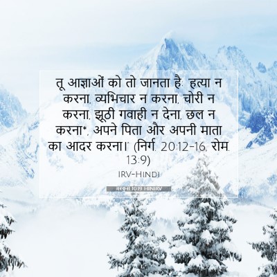 Picture 07 - मरकुस 10:19 HINIRV - तू आज्ञाओं को तो - Bible Verse Picture