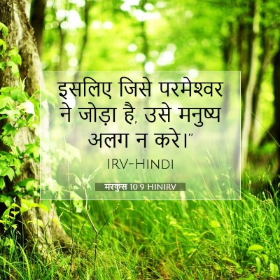Picture 07 - मरकुस 10:9 HINIRV - इसलिए जिसे - Bible Verse Picture