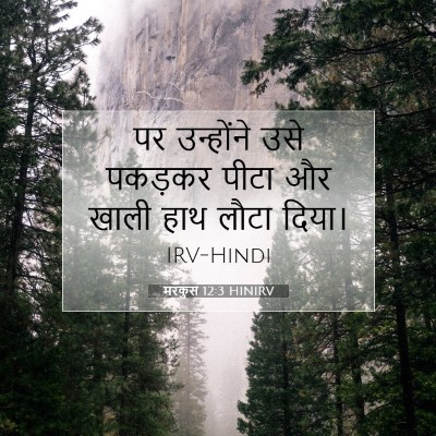Picture 07 - मरकुस 12:3 HINIRV - पर उन्होंने उसे - Bible Verse Picture