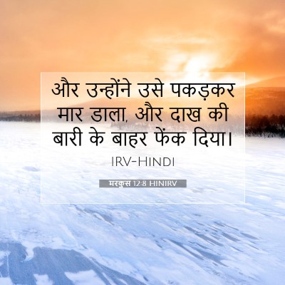 Picture 07 - मरकुस 12:8 HINIRV - और उन्होंने उसे - Bible Verse Picture