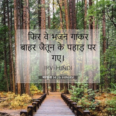Picture 07 - मरकुस 14:26 HINIRV - फिर वे भजन गाकर - Bible Verse Picture