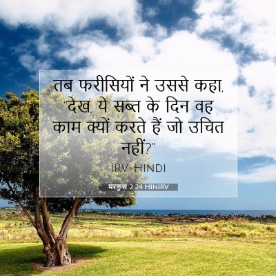 Picture 07 - मरकुस 2:24 HINIRV - तब फरीसियों ने - Bible Verse Picture