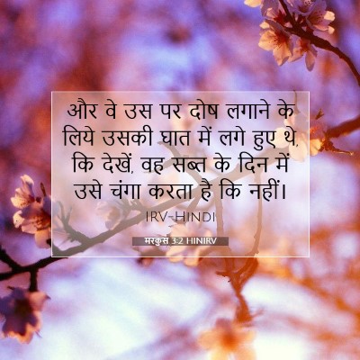 Picture 07 - मरकुस 3:2 HINIRV - और वे उस पर दोष - Bible Verse Picture