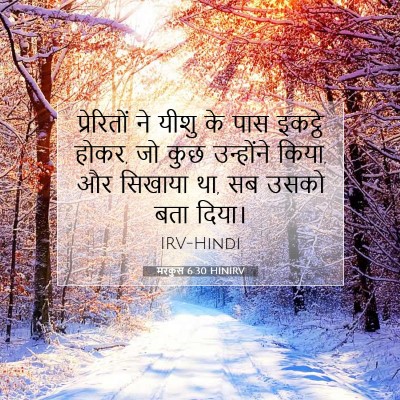 Picture 07 - मरकुस 6:30 HINIRV - प्रेरितों ने यीशु - Bible Verse Picture