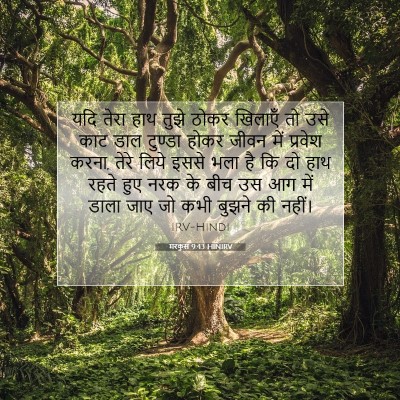 Picture 07 - मरकुस 9:43 HINIRV - यदि तेरा हाथ तुझे - Bible Verse Picture
