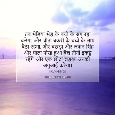 Picture 07 - यशायाह 11:6 HINIRV - तब भेड़िया भेड़ के - Bible Verse Picture