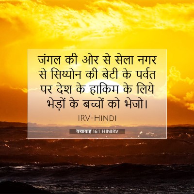 Picture 07 - यशायाह 16:1 HINIRV - जंगल की ओर से सेला - Bible Verse Picture