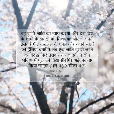 Picture 07 - यशायाह 2:4 HINIRV - वह जाति-जाति का - Bible Verse Picture