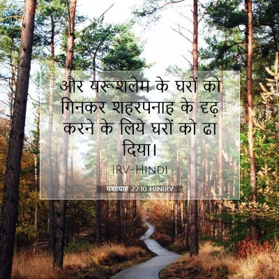 Picture 07 - यशायाह 22:10 HINIRV - और यरूशलेम के घरों - Bible Verse Picture