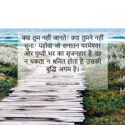 Picture 07 - यशायाह 40:28 HINIRV - क्या तुम नहीं - Bible Verse Picture