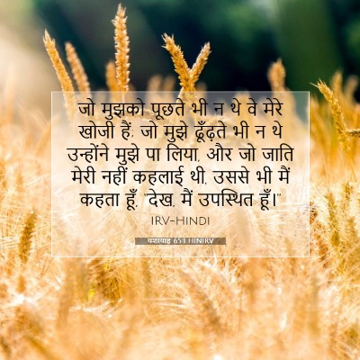 Picture 07 - यशायाह 65:1 HINIRV - जो मुझको पूछते भी न - Bible Verse Picture