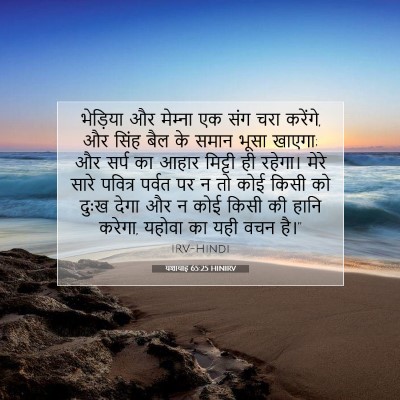 Picture 07 - यशायाह 65:25 HINIRV - भेड़िया और - Bible Verse Picture