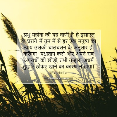 Picture 07 - यहेजकेल 18:30 HINIRV - “प्रभु यहोवा की यह - Bible Verse Picture
