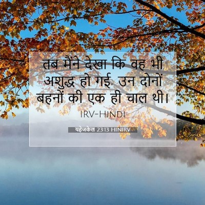 Picture 07 - यहेजकेल 23:13 HINIRV - तब मैंने देखा कि वह - Bible Verse Picture