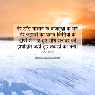 Picture 07 - यहेजकेल 27:6 HINIRV - तेरे डाँड़ बाशान - Bible Verse Picture