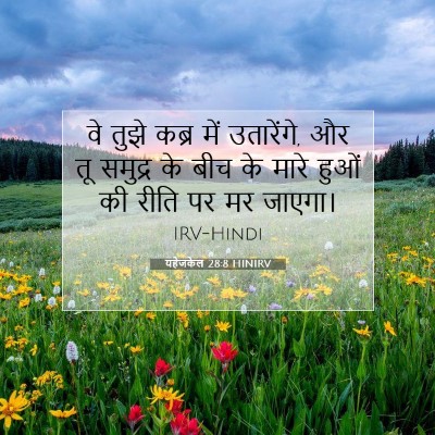 Picture 07 - यहेजकेल 28:8 HINIRV - वे तुझे कब्र में - Bible Verse Picture