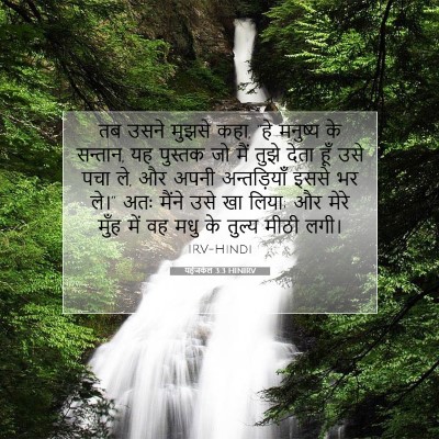Picture 07 - यहेजकेल 3:3 HINIRV - तब उसने मुझसे कहा, - Bible Verse Picture