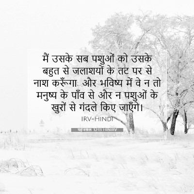 Picture 07 - यहेजकेल 32:13 HINIRV - मैं उसके सब पशुओं - Bible Verse Picture