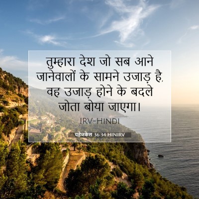 Picture 07 - यहेजकेल 36:34 HINIRV - तुम्हारा देश जो सब - Bible Verse Picture
