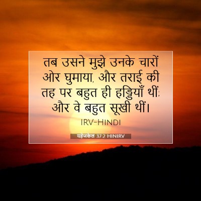 Picture 07 - यहेजकेल 37:2 HINIRV - तब उसने मुझे उनके - Bible Verse Picture