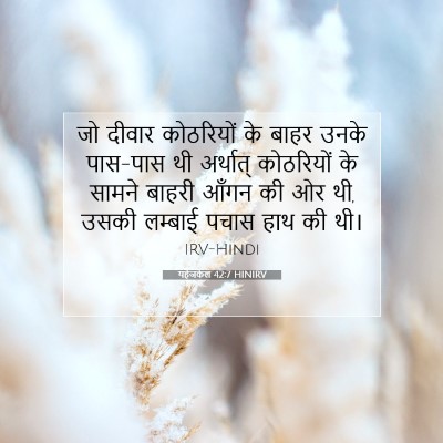 Picture 07 - यहेजकेल 42:7 HINIRV - जो दीवार कोठरियों - Bible Verse Picture