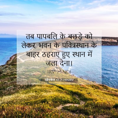 Picture 07 - यहेजकेल 43:21 HINIRV - तब पापबलि के बछड़े - Bible Verse Picture