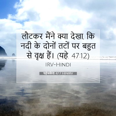 Picture 07 - यहेजकेल 47:7 HINIRV - लौटकर मैंने क्या - Bible Verse Picture