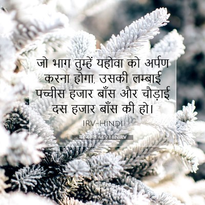 Picture 07 - यहेजकेल 48:9 HINIRV - जो भाग तुम्हें - Bible Verse Picture