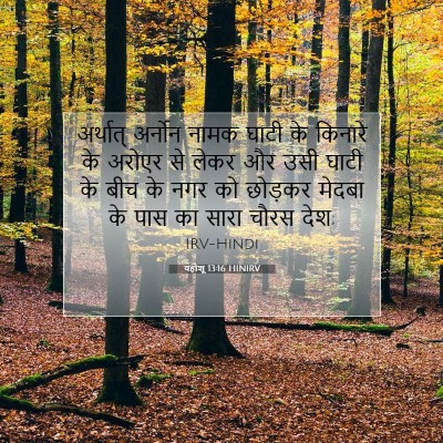 Picture 07 - यहोशू 13:16 HINIRV - अर्थात् अर्नोन - Bible Verse Picture